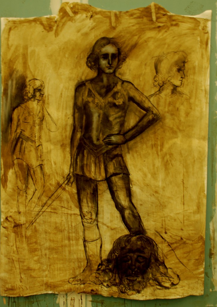 David. Pastel and pigment on paper