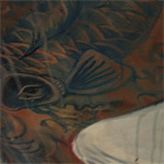 Tonya Doppelganger II. 2011 (Oil on canvass with stitching) work in progress